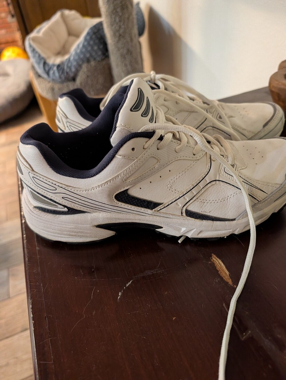 Kirkland Signature White and Navy Men's Athletic Sneakers